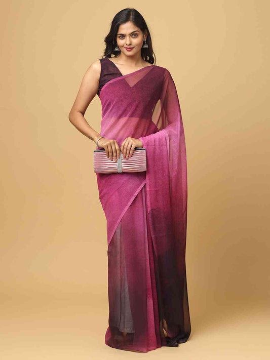 Ombre Soft Georgette Digital Print Saree by My Store