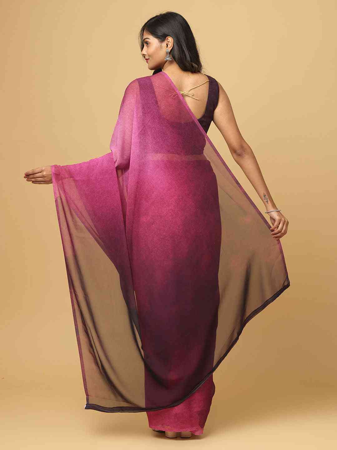 Ombre Soft Georgette Digital Print Saree by My Store