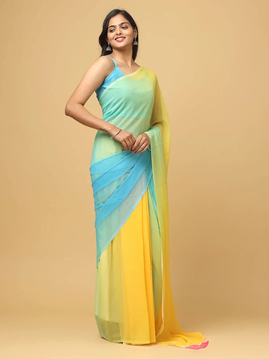 Ombre Soft Georgette Digital Print Saree by My Store