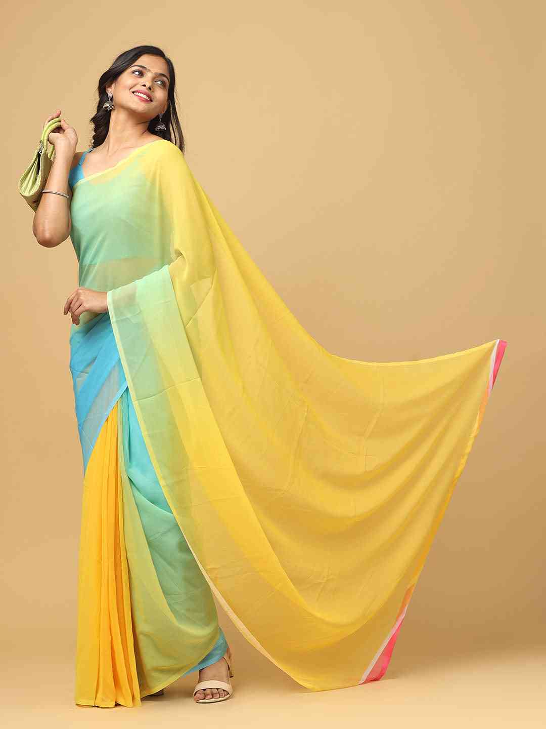 Ombre Soft Georgette Digital Print Saree by My Store