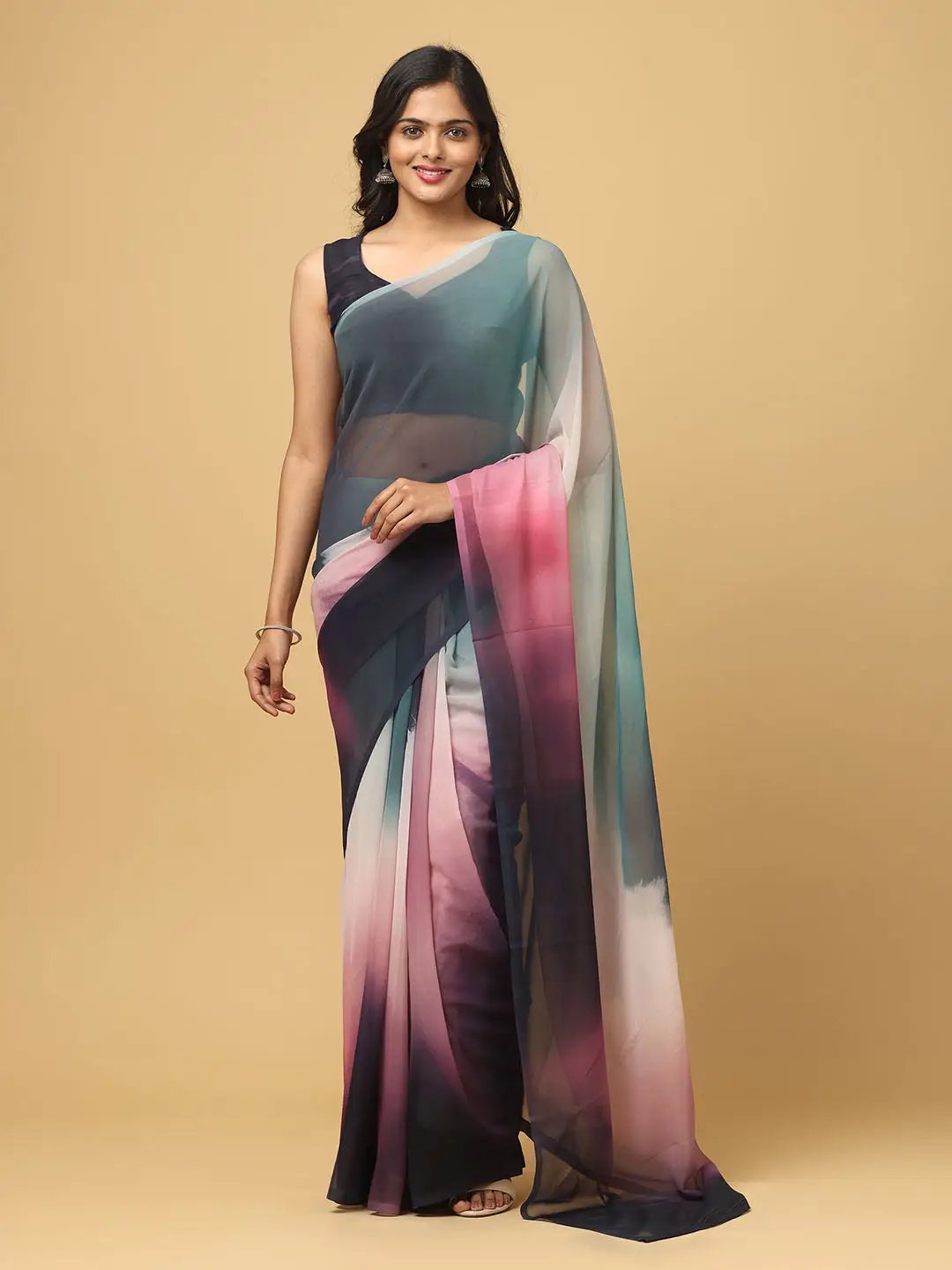 Ombre Soft Georgette Digital Print Saree