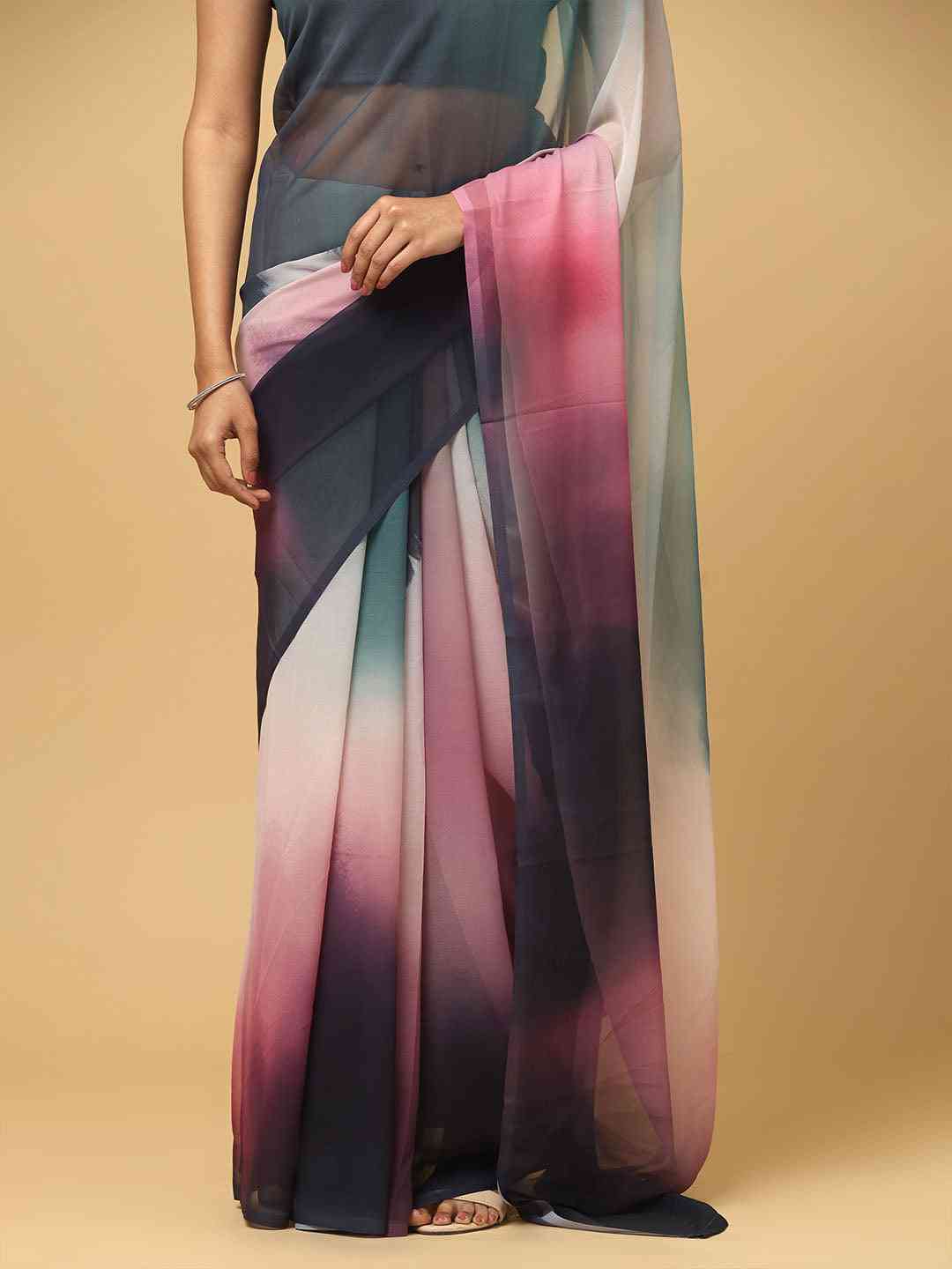 Ombre Soft Georgette Digital Print Saree