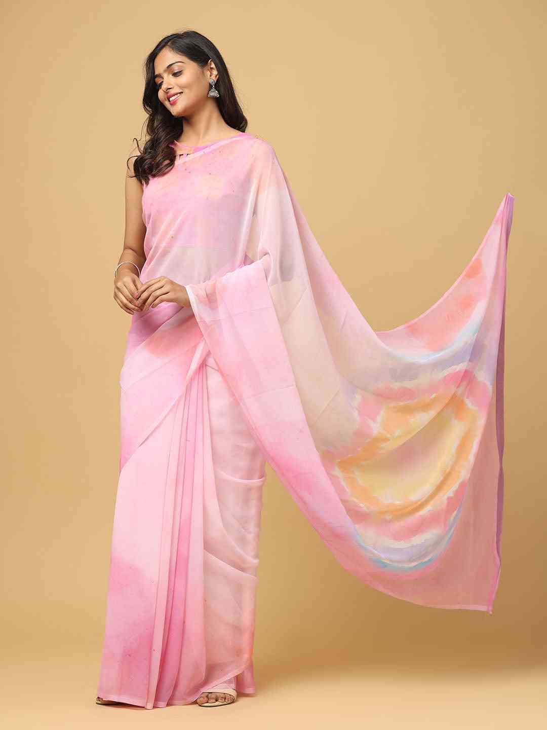 Ombre Soft Georgette Digital Print Saree by My Store