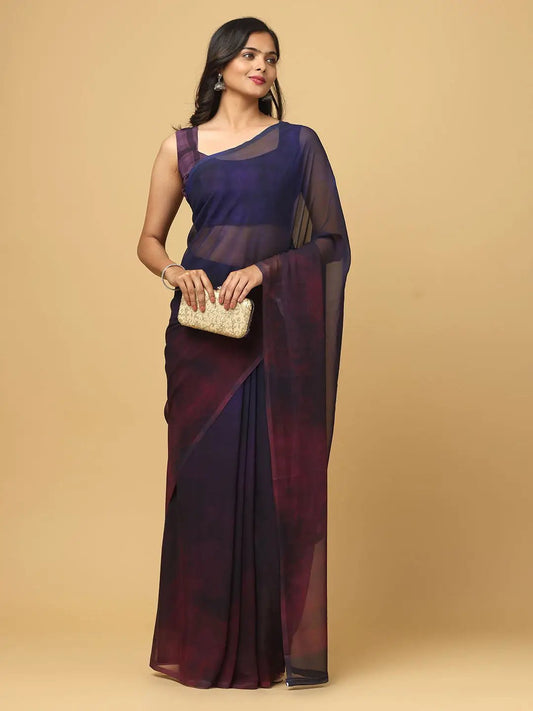 Ombre Soft Georgette Digital Print Saree by My Store