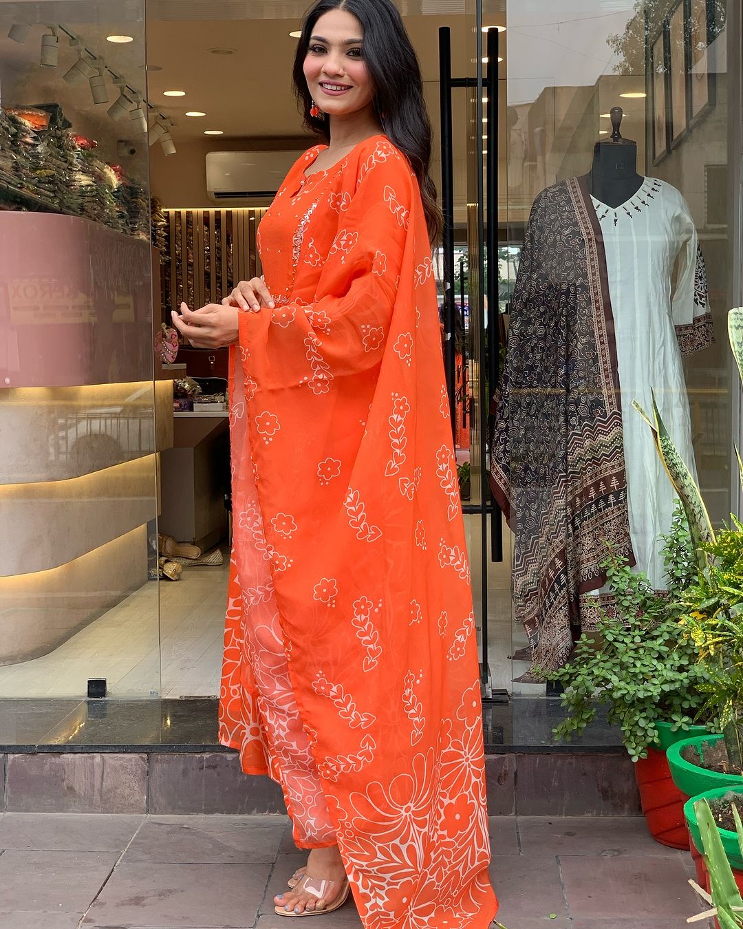 Cool & Classy: Contemporary Orange Kurta Set for Every Mood