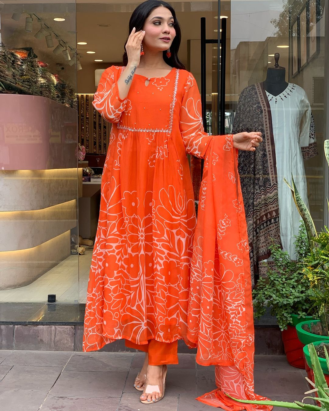 Cool & Classy: Contemporary Orange Kurta Set for Every Mood