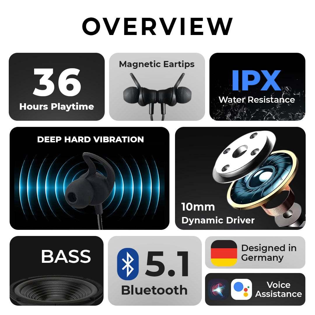 Order TecSox Vibe Bluetooth Neckband | IPX Water Resistant