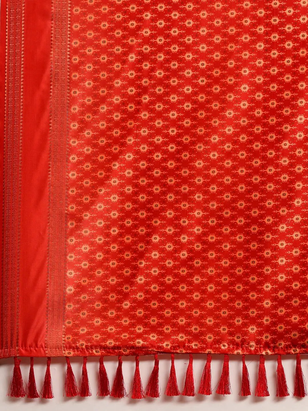 Red Colour Soft Silk Kalamkari Digital Print Saree by My Store