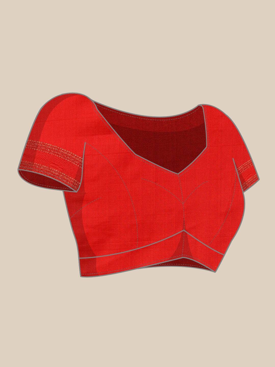 Red Colour Soft Silk Kalamkari Digital Print Saree by My Store