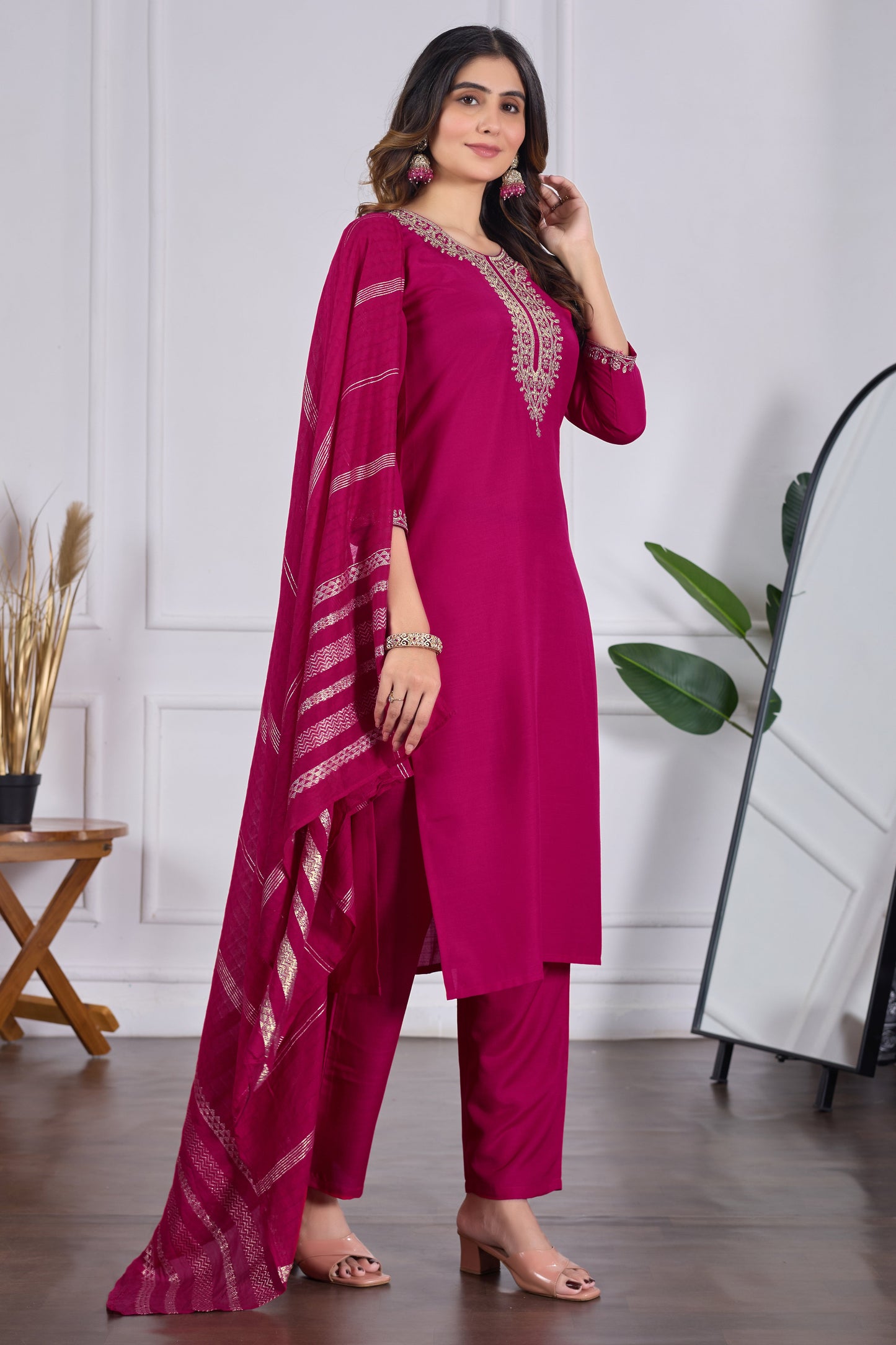 Bold & Beautiful Dark Pink Kurta Set