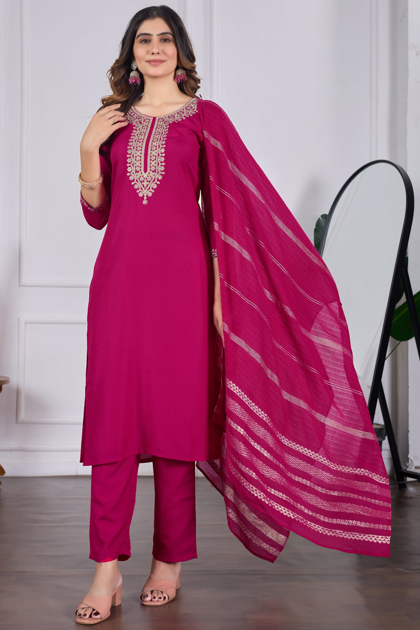 Bold & Beautiful Dark Pink Kurta Set