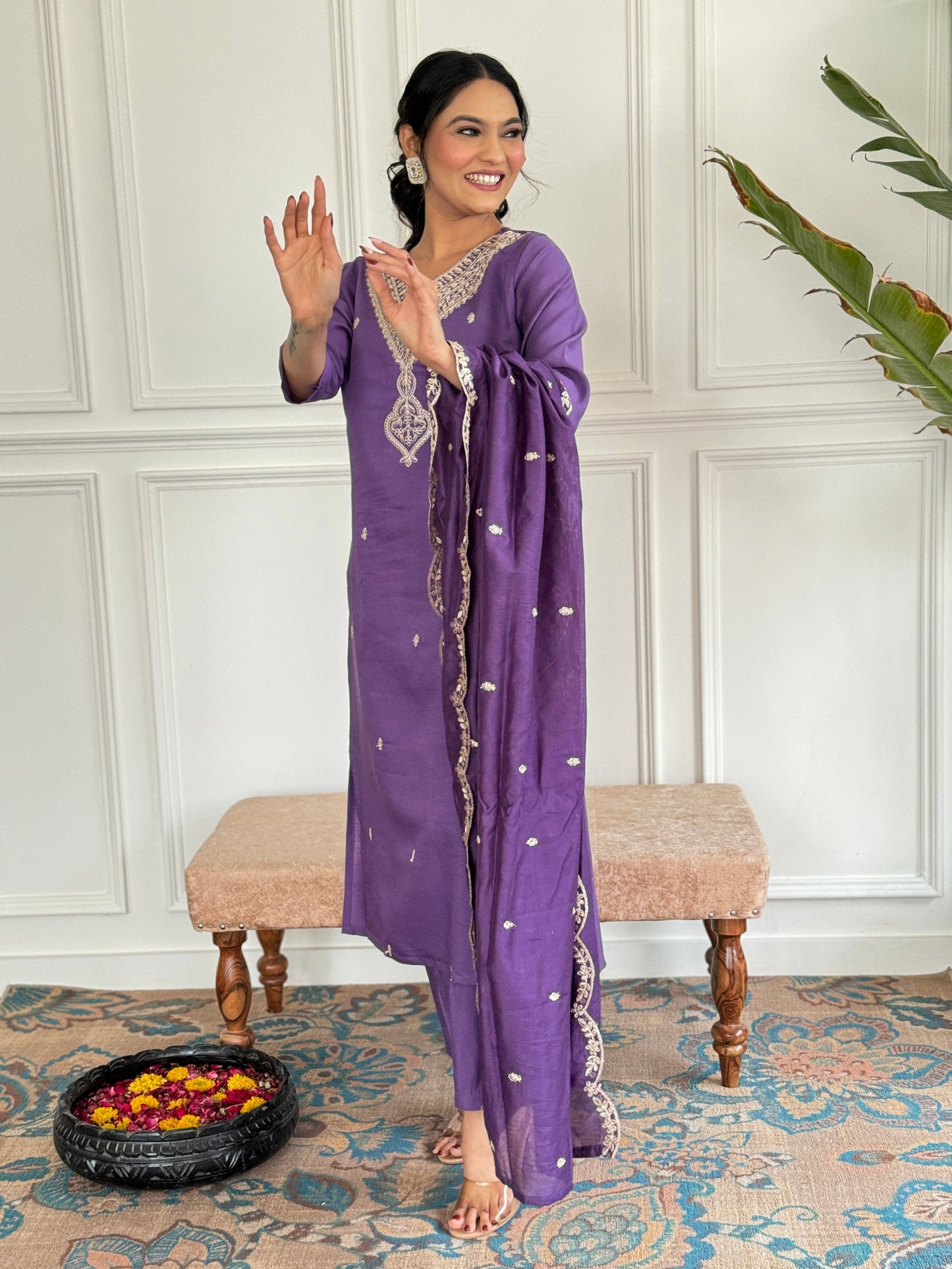 Royal Purple Kurta Set – Traditional Indian Outfit for Festive Wear