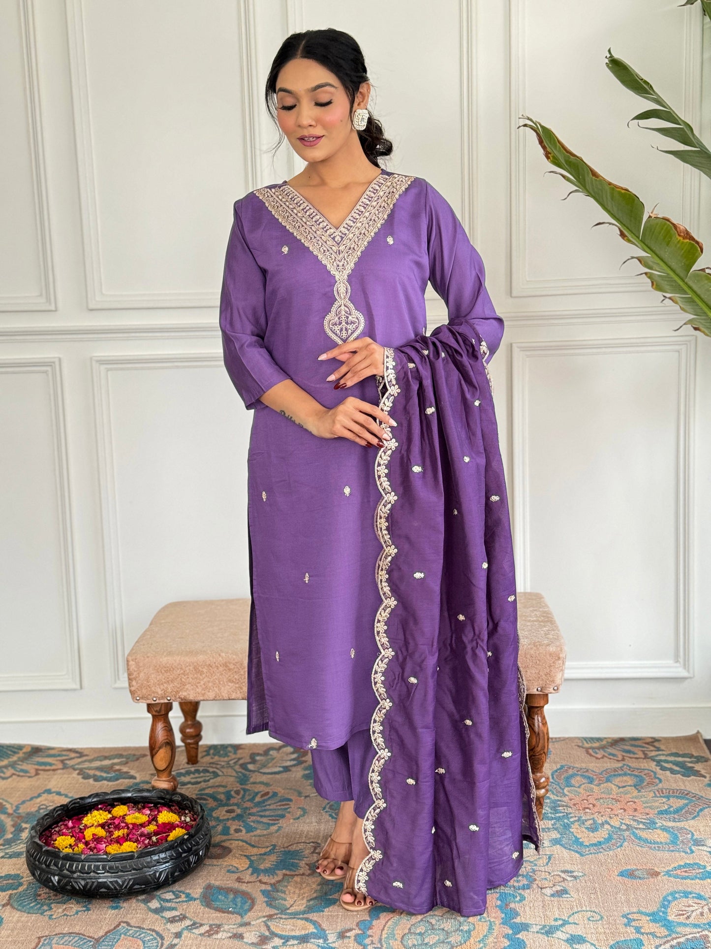 Royal Purple Kurta Set – Traditional Indian Outfit for Festive Wear