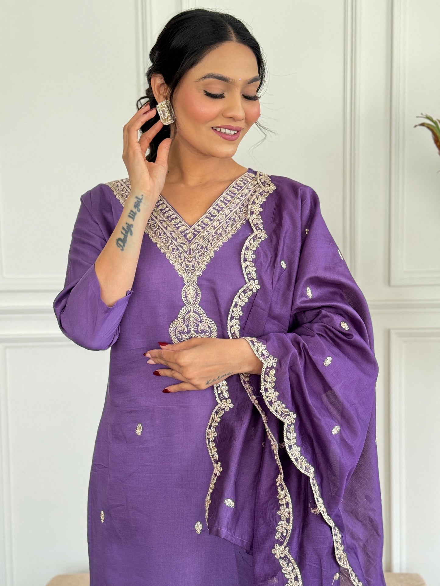Royal Purple Kurta Set – Traditional Indian Outfit for Festive Wear