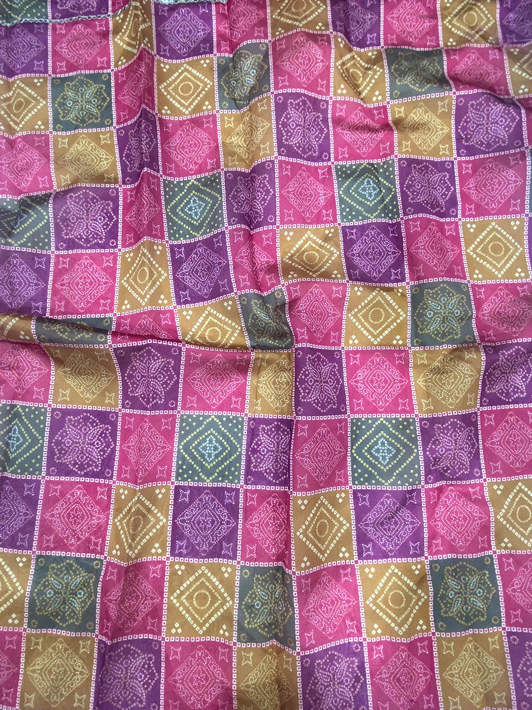 Pink Patch Butta Soft Silk Saree by My Store