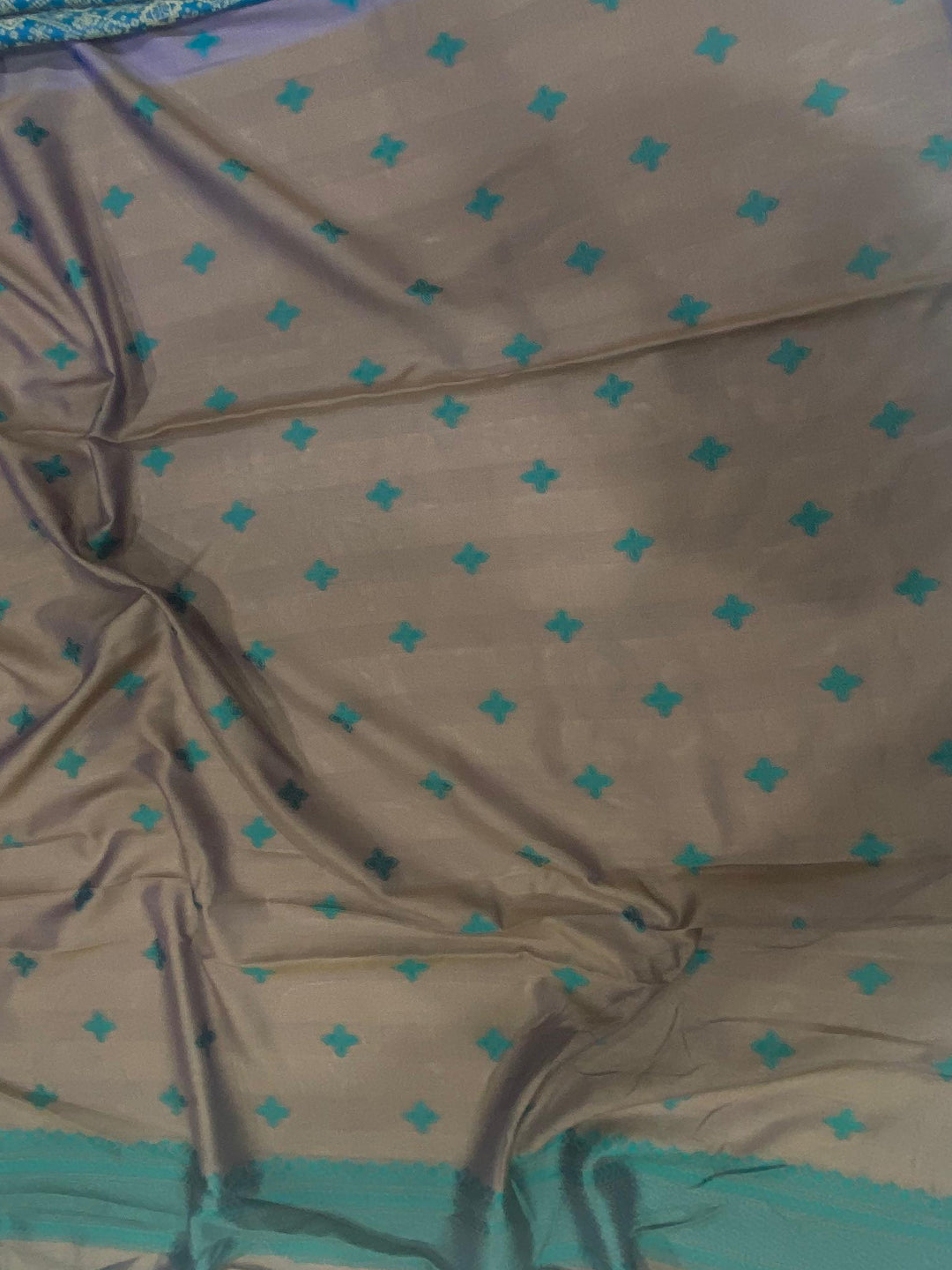 Tufts Blue Patola And Kalamkari Fusion Saree