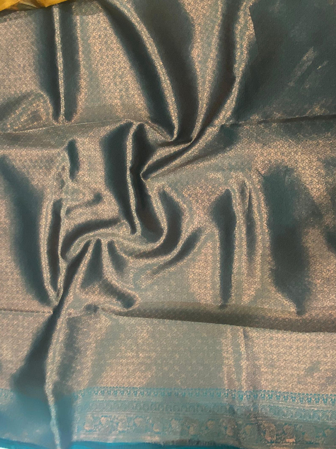 Mustard Sami Banarasi Tussar Silk Saree by My Store