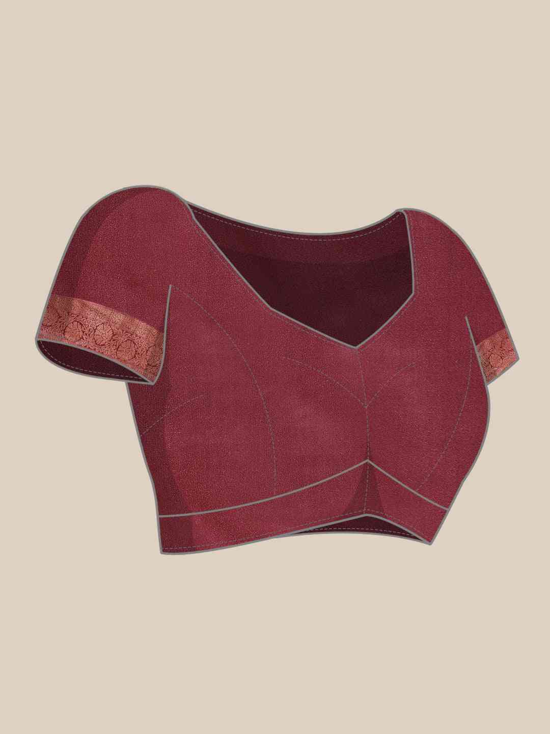 Soft Gadhwal Patti Woven Design Pichwai Print Banarasi Saree by My Store