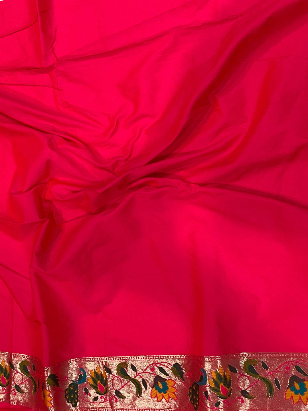 Pink Silk Blend Woven Zari Work Paithani Saree by My Store