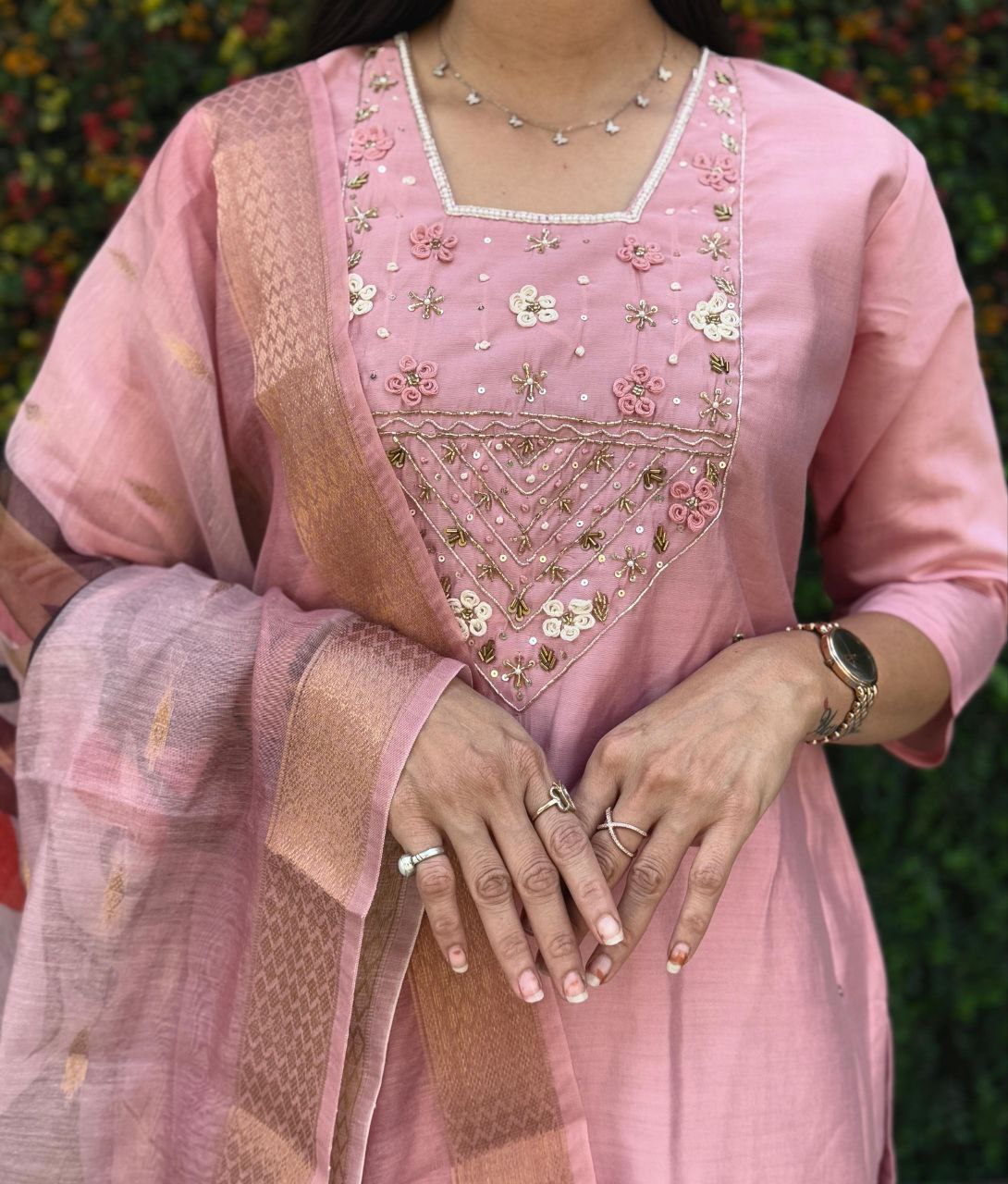 Festival Wear Pink Kurta Set For Women