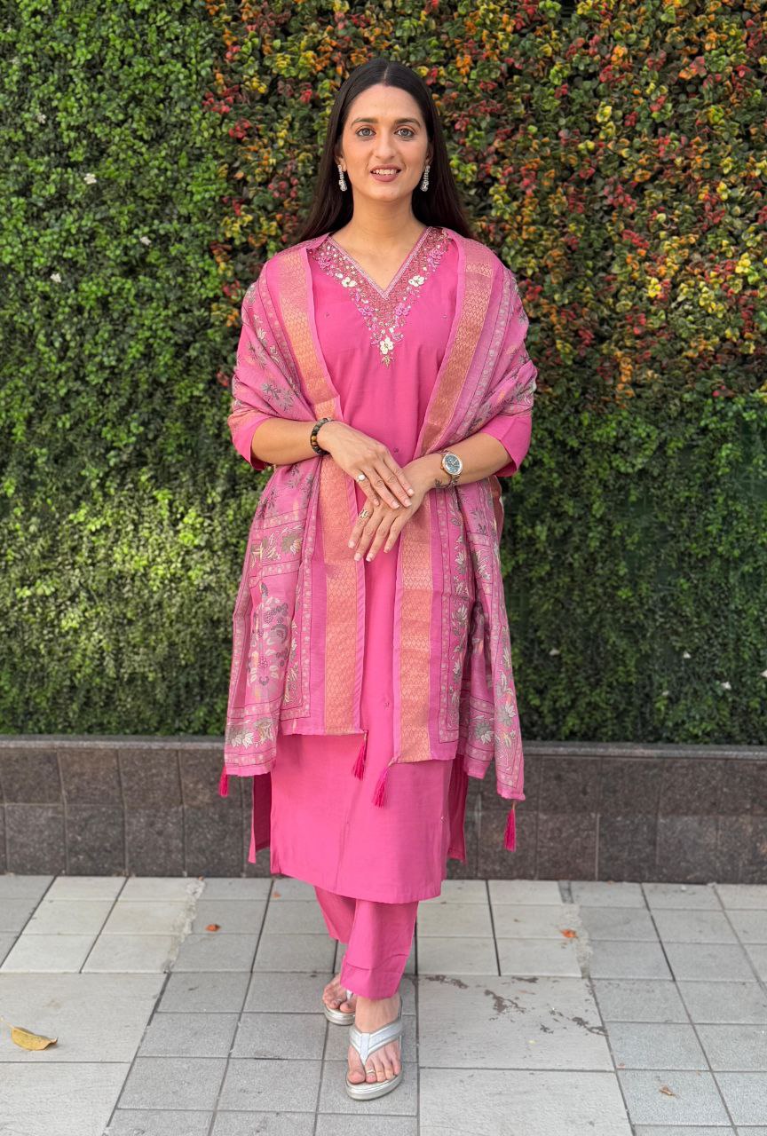 Blush Glow Kurta Outfit For Women