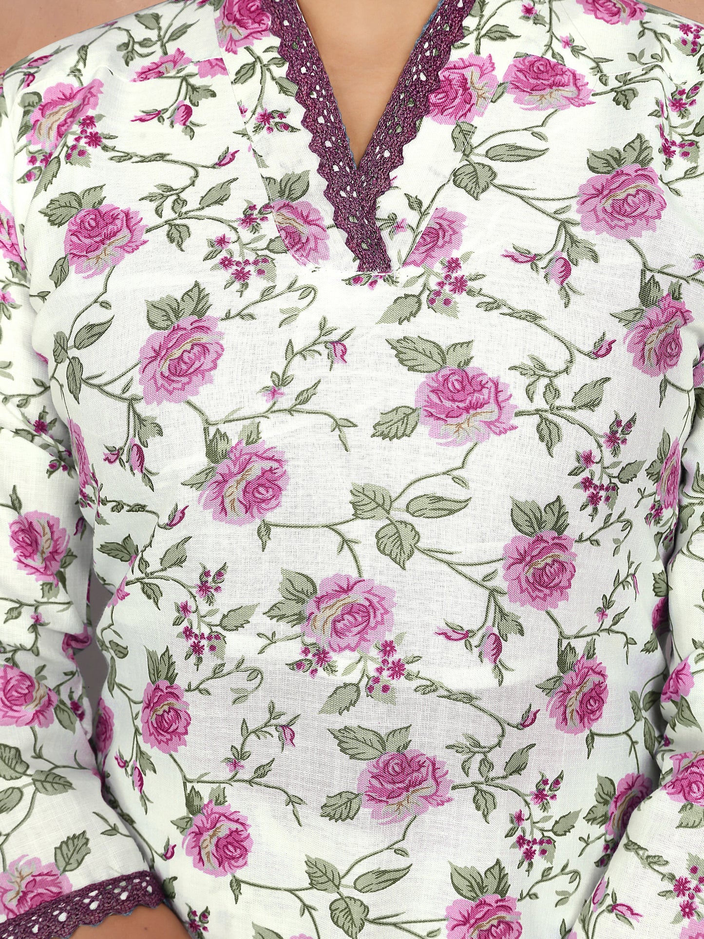 Casual Wear Pink Cotton Kurta Set