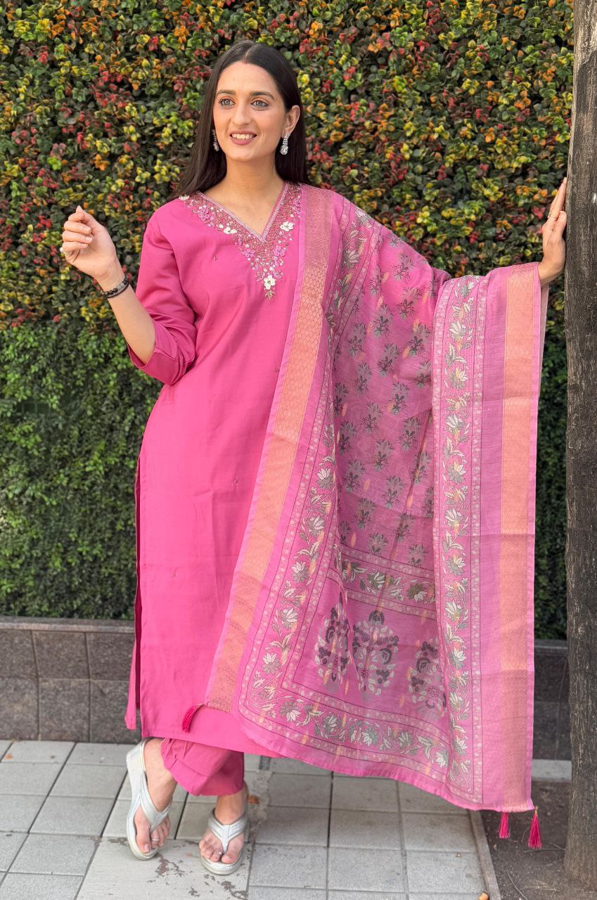 Blush Glow Kurta Outfit For Women