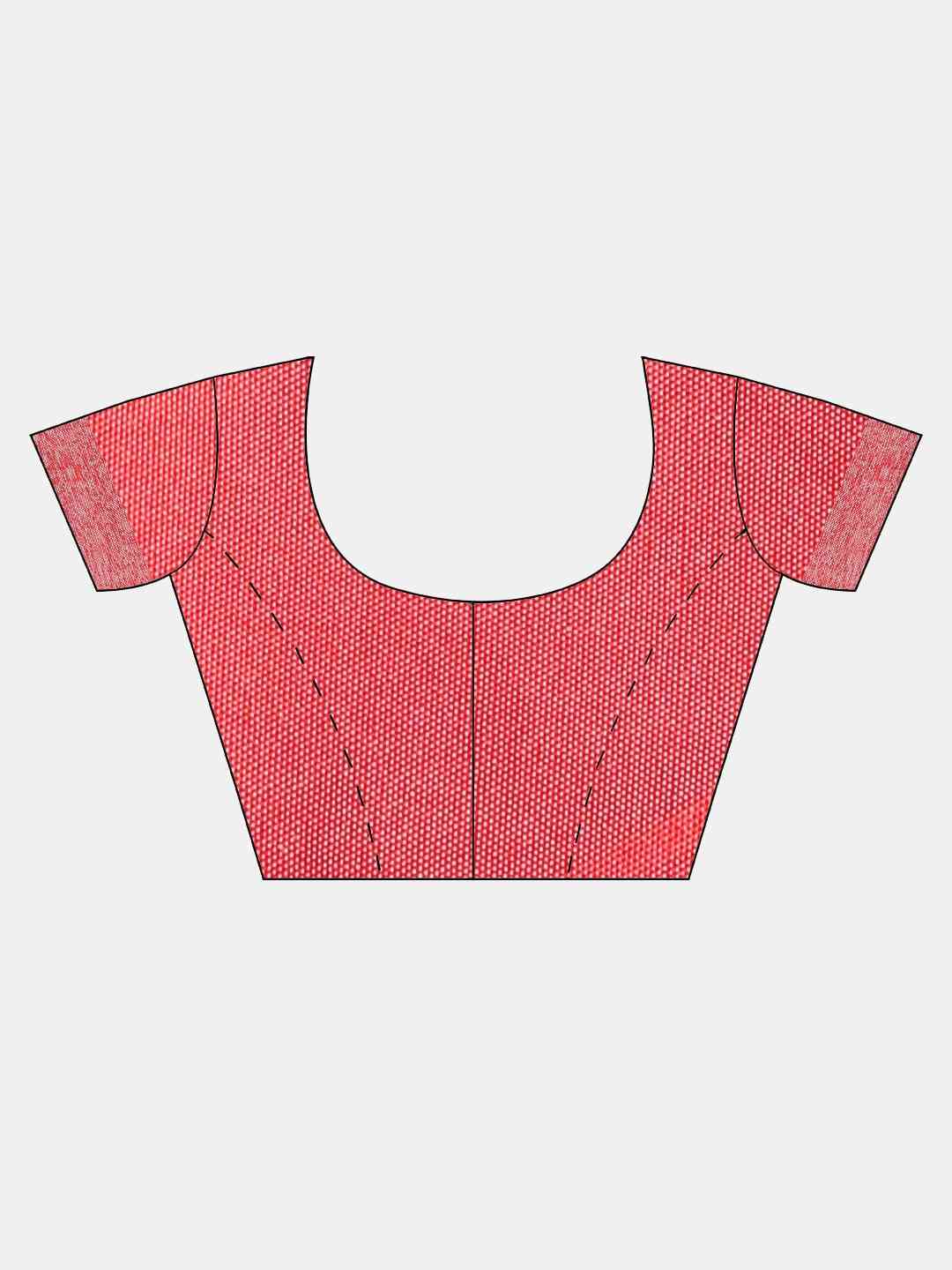 Bhagalpuri Linen Saree With Red Colour Small Patti