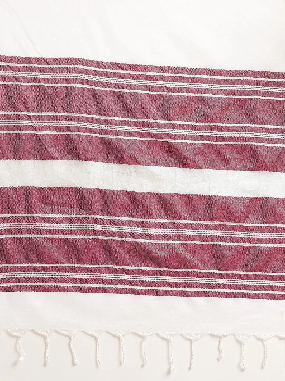 Bhagalpuri Linen Saree With Wine Colour Small Patti