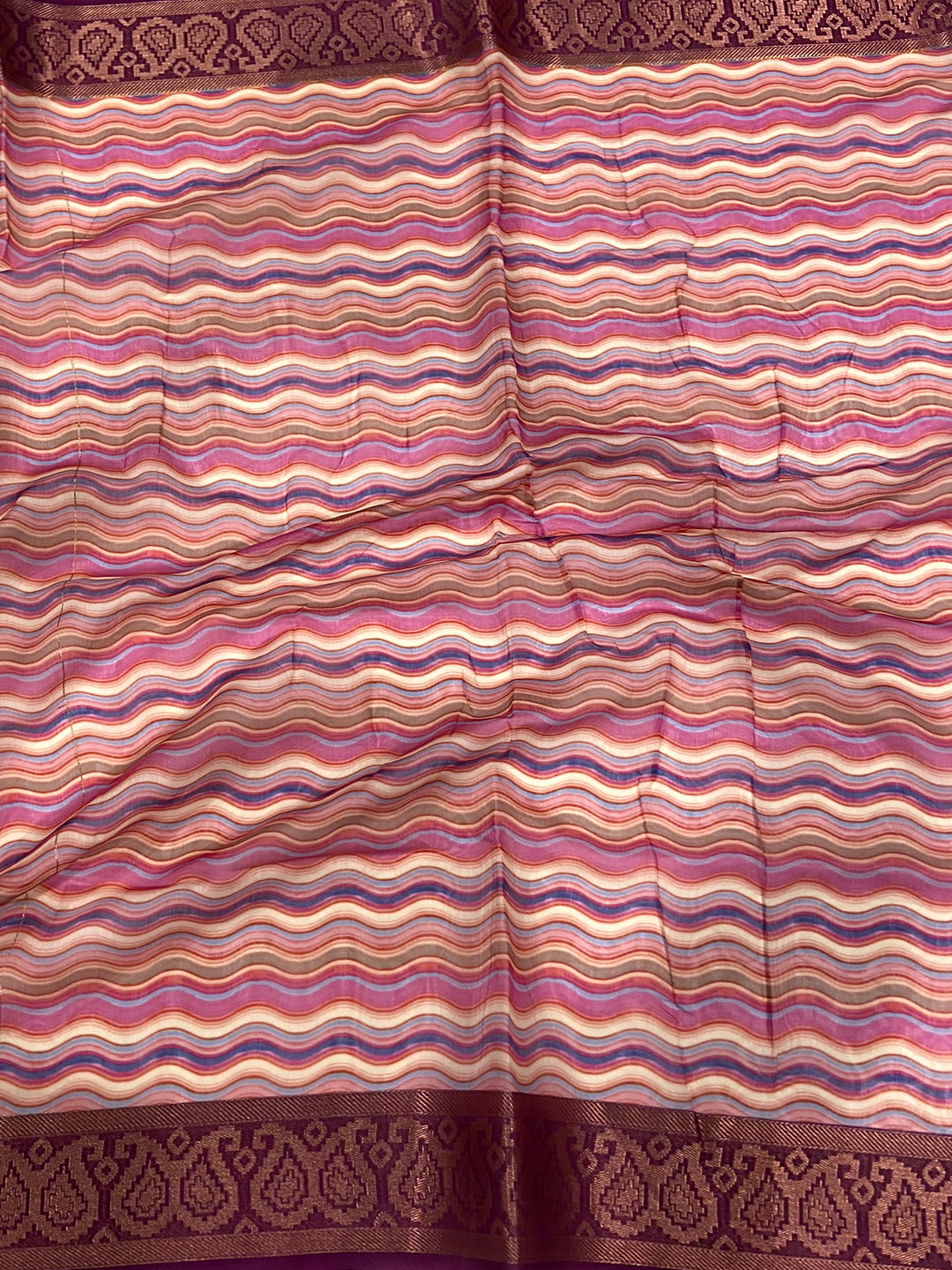 Cream Floral Cotton Rich Pallu Saree by My Store