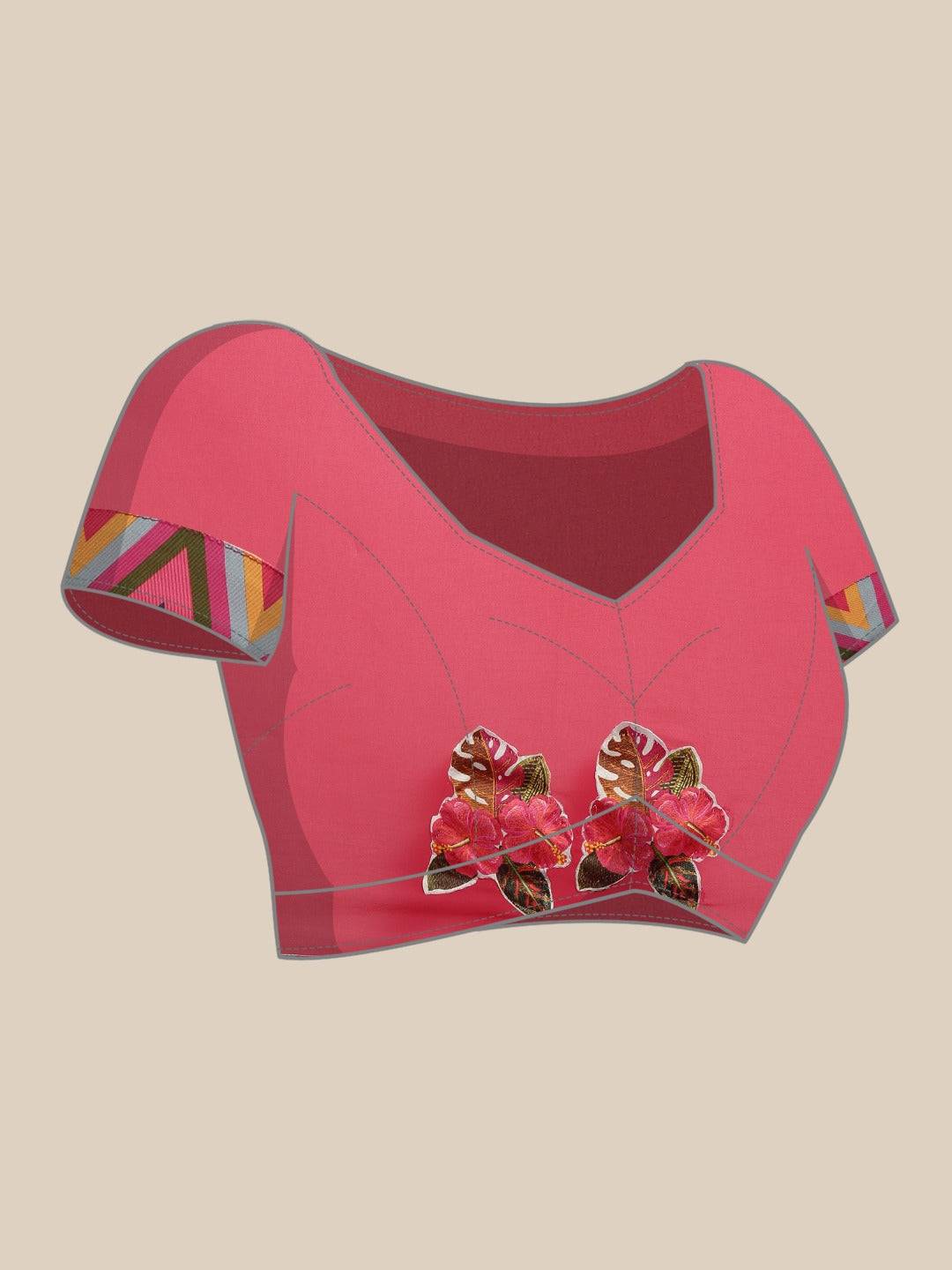 Soft Georgette Pink Colour Party Wear Saree by My Store