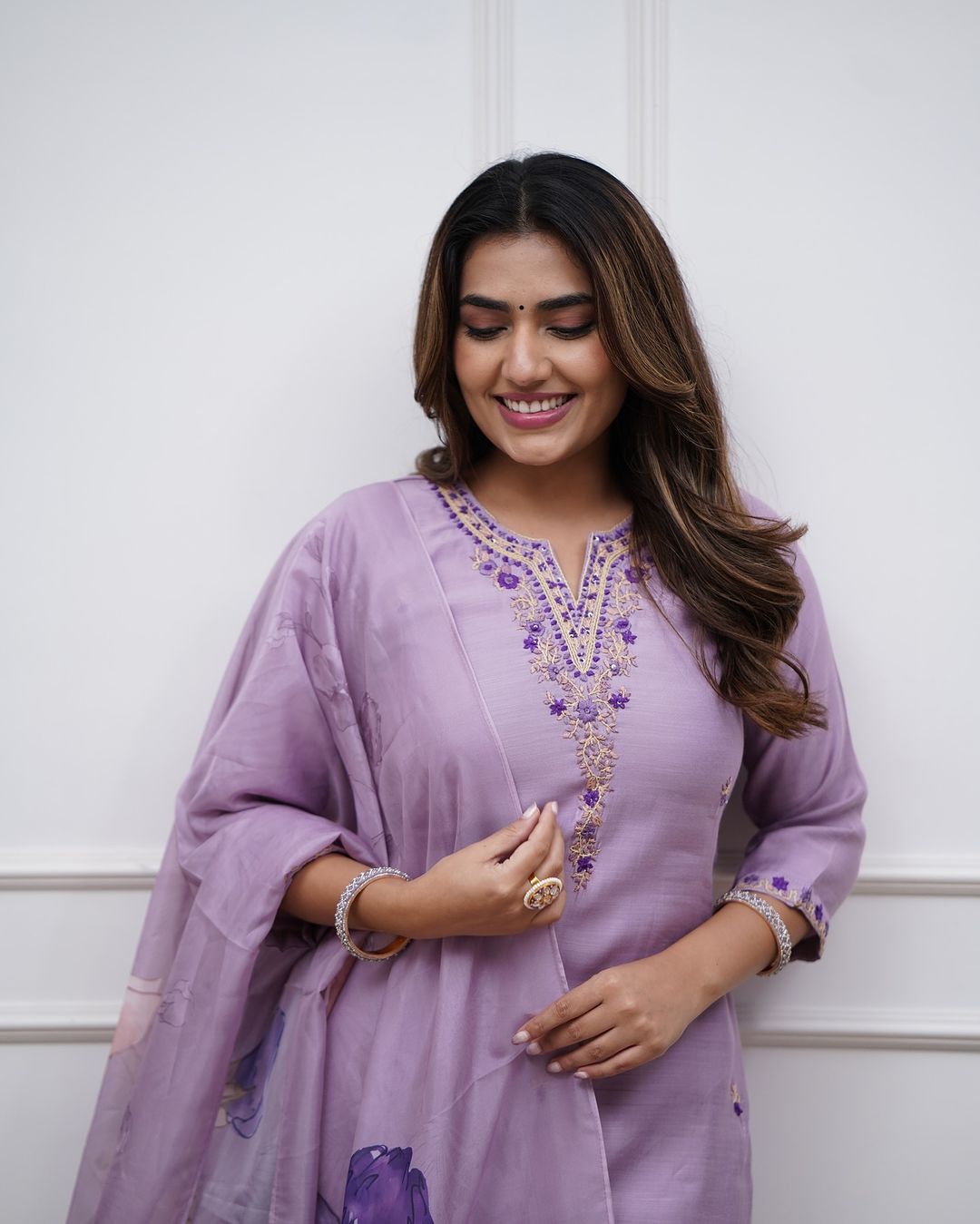 Purple Rayon Festival Wear Kurta Set