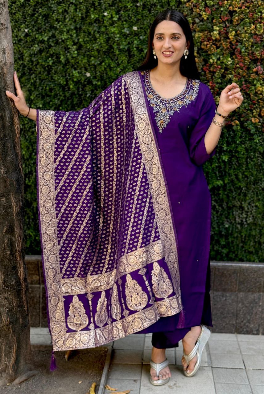 Women’s Purple Kurta Set – Comfortable & Trendy Ethnic Outfit