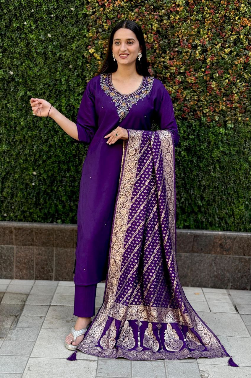 Women’s Purple Kurta Set – Comfortable & Trendy Ethnic Outfit