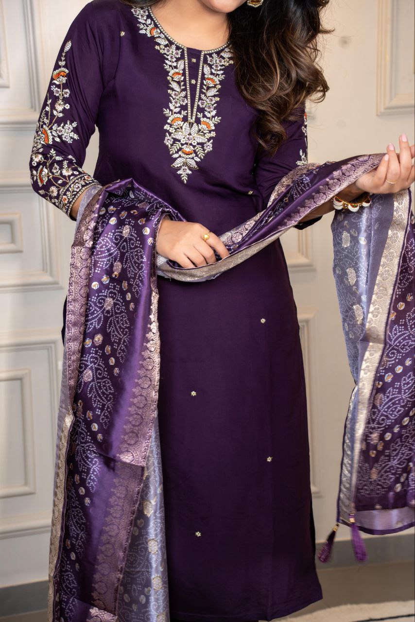 Vibrant Purple Kurta Set for Weddings & Parties