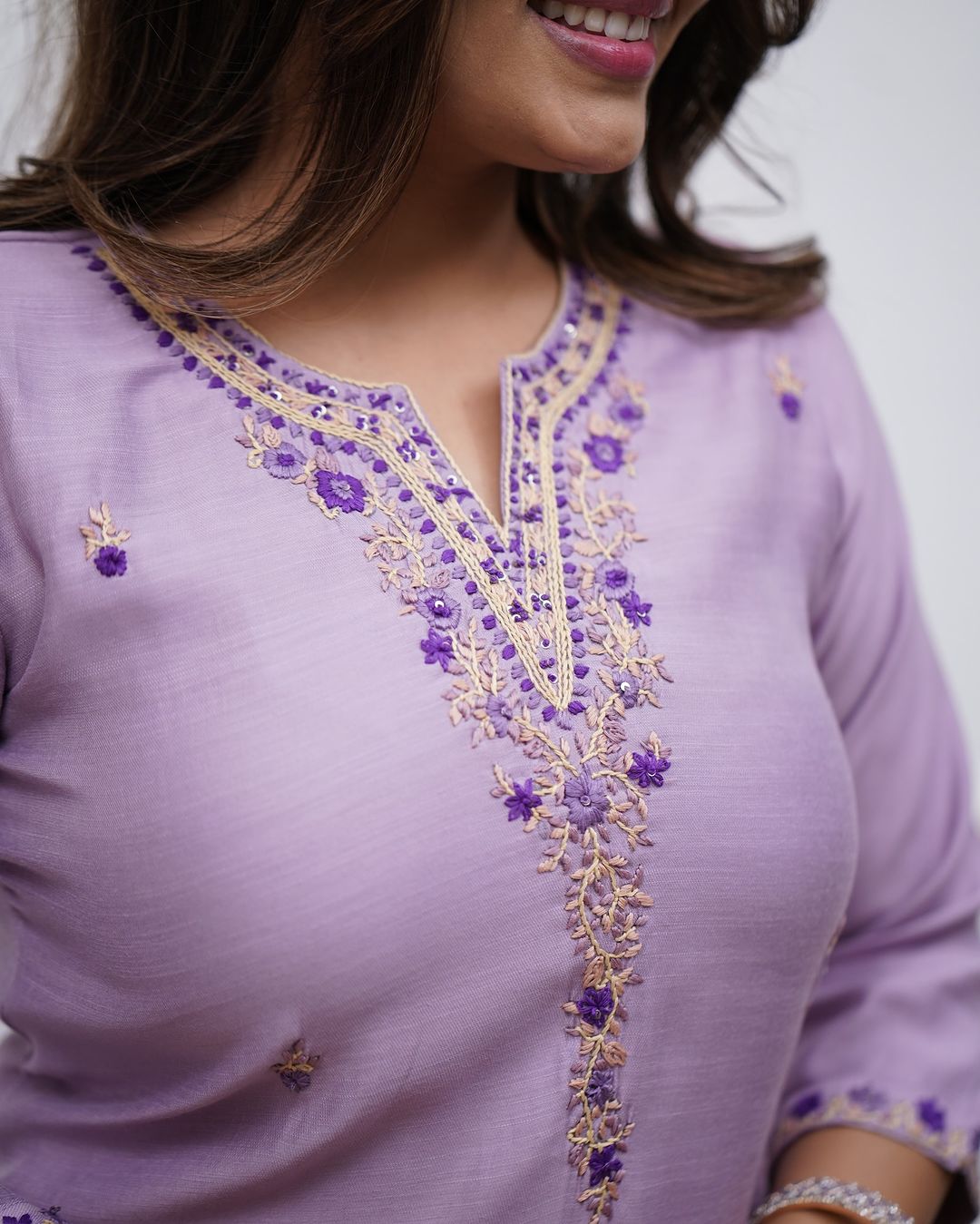 Purple Rayon Festival Wear Kurta Set