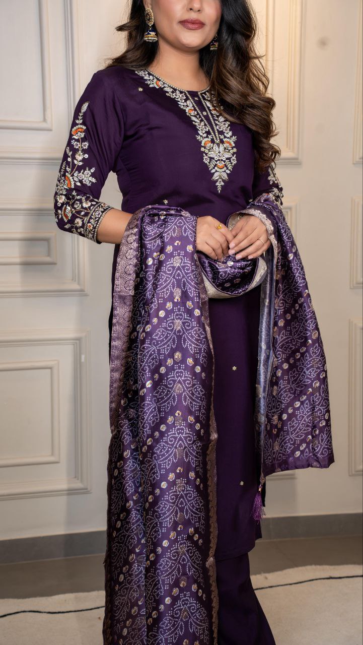 Vibrant Purple Kurta Set for Weddings & Parties