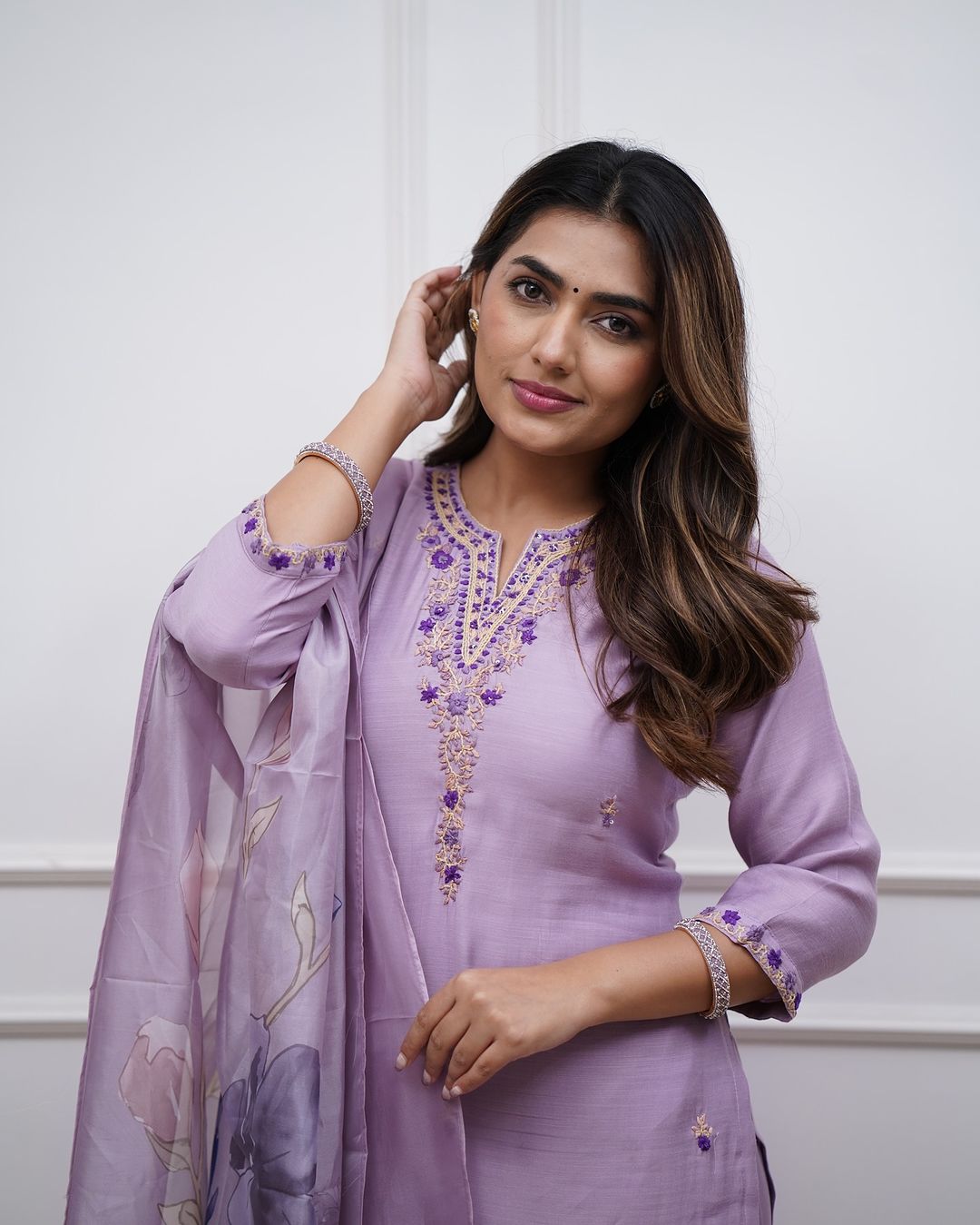 Purple Rayon Festival Wear Kurta Set