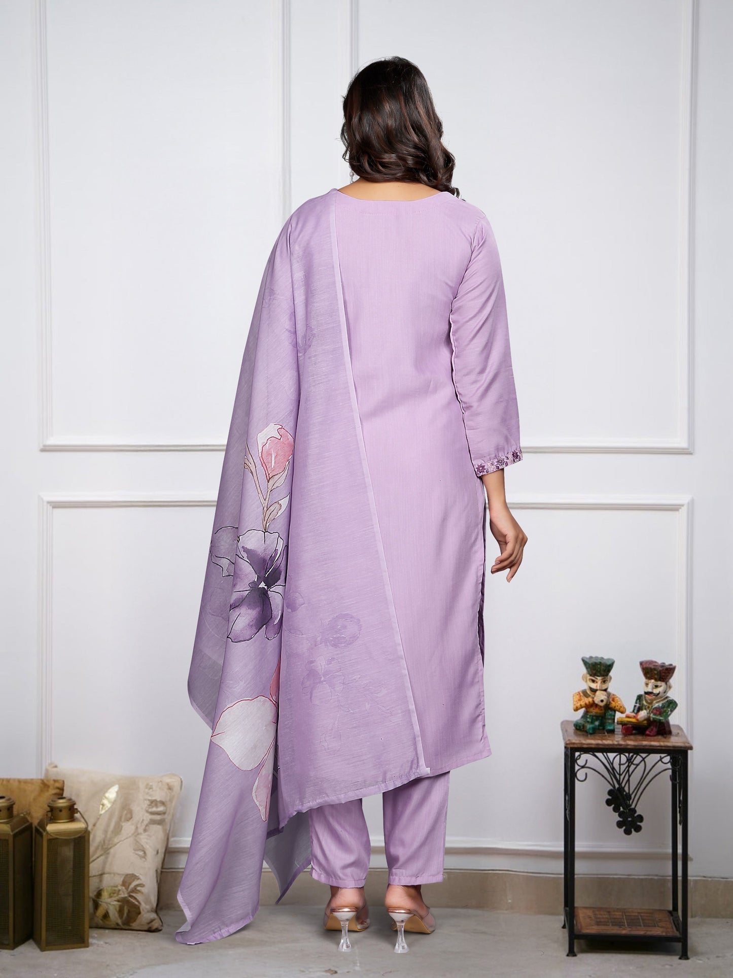 Purple Rayon Festival Wear Kurta Set