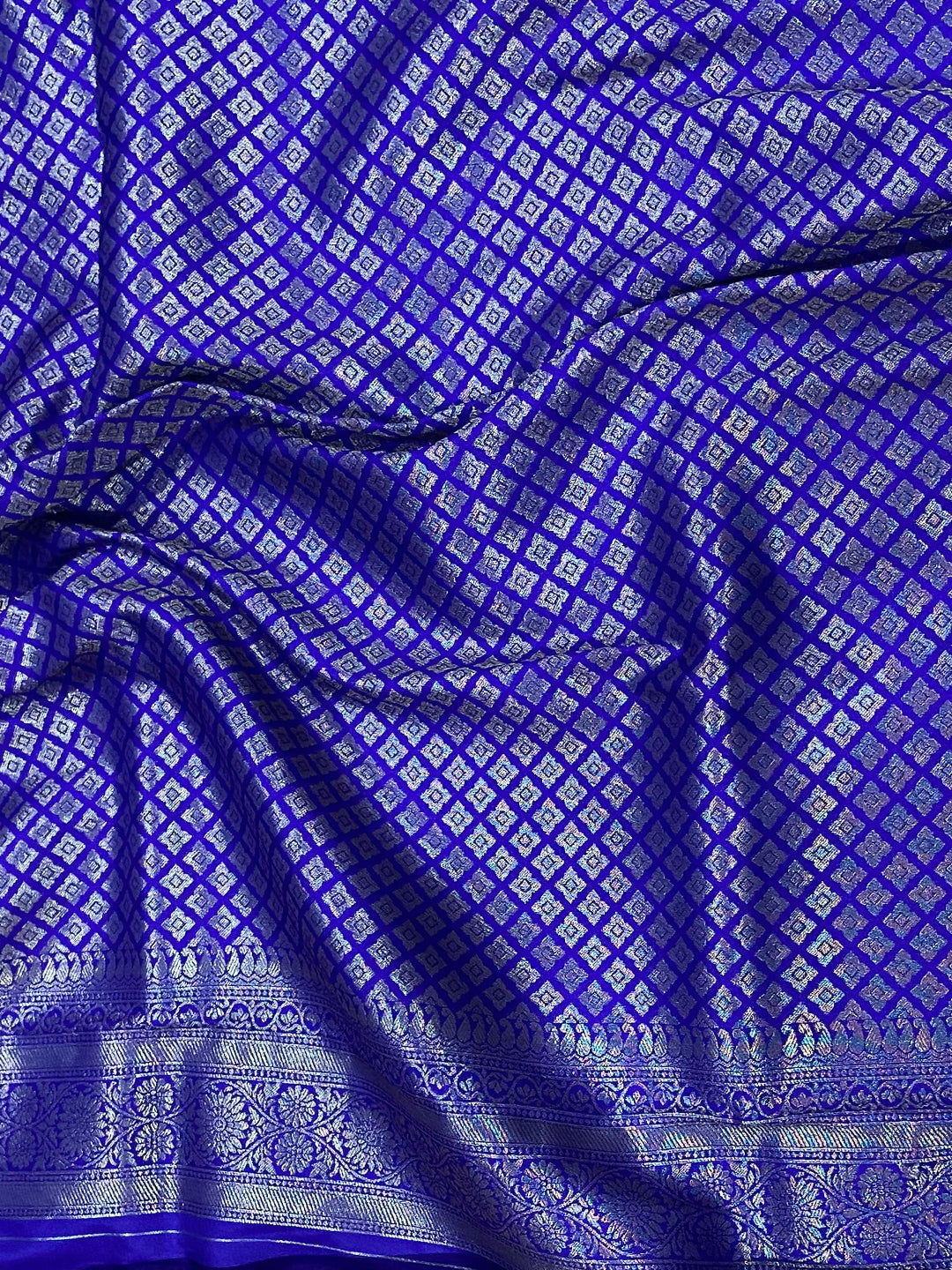 Regal Purple Stripes Banarasi Silk Saree by My Store