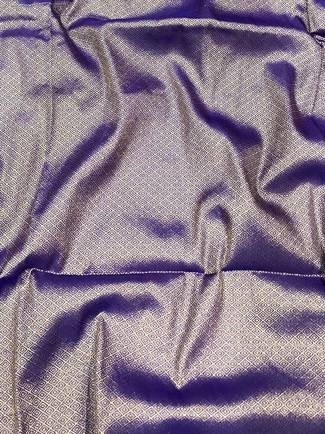 Royal Purple Soft Silk Kolam Print Saree by My Store