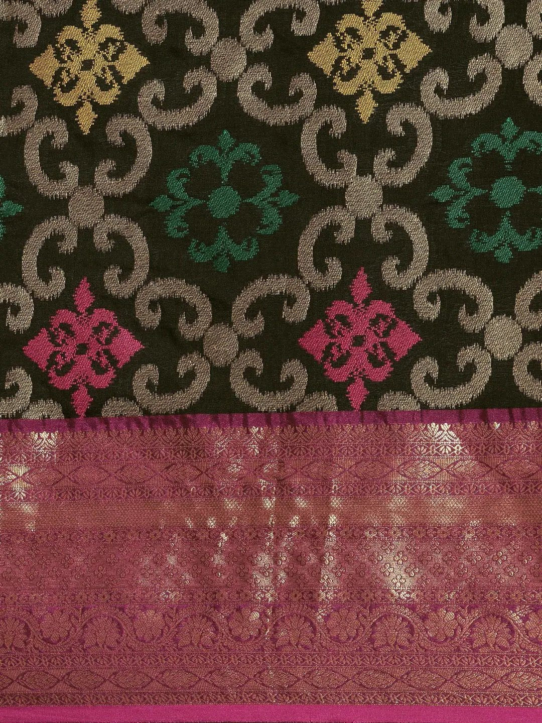 Exclusive Black Colour Dharmavaram Soft Silk Festive Wear Saree by My Store