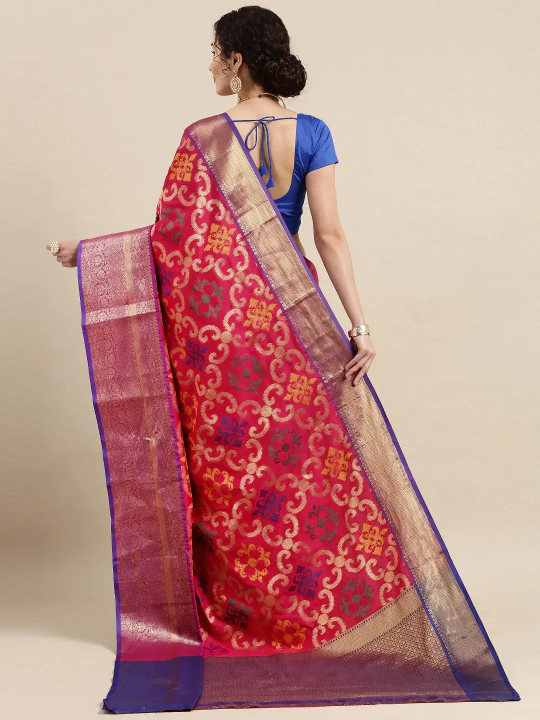 Exclusive Rani Colour Dharmavaram Soft Silk Festive Wear Saree by My Store