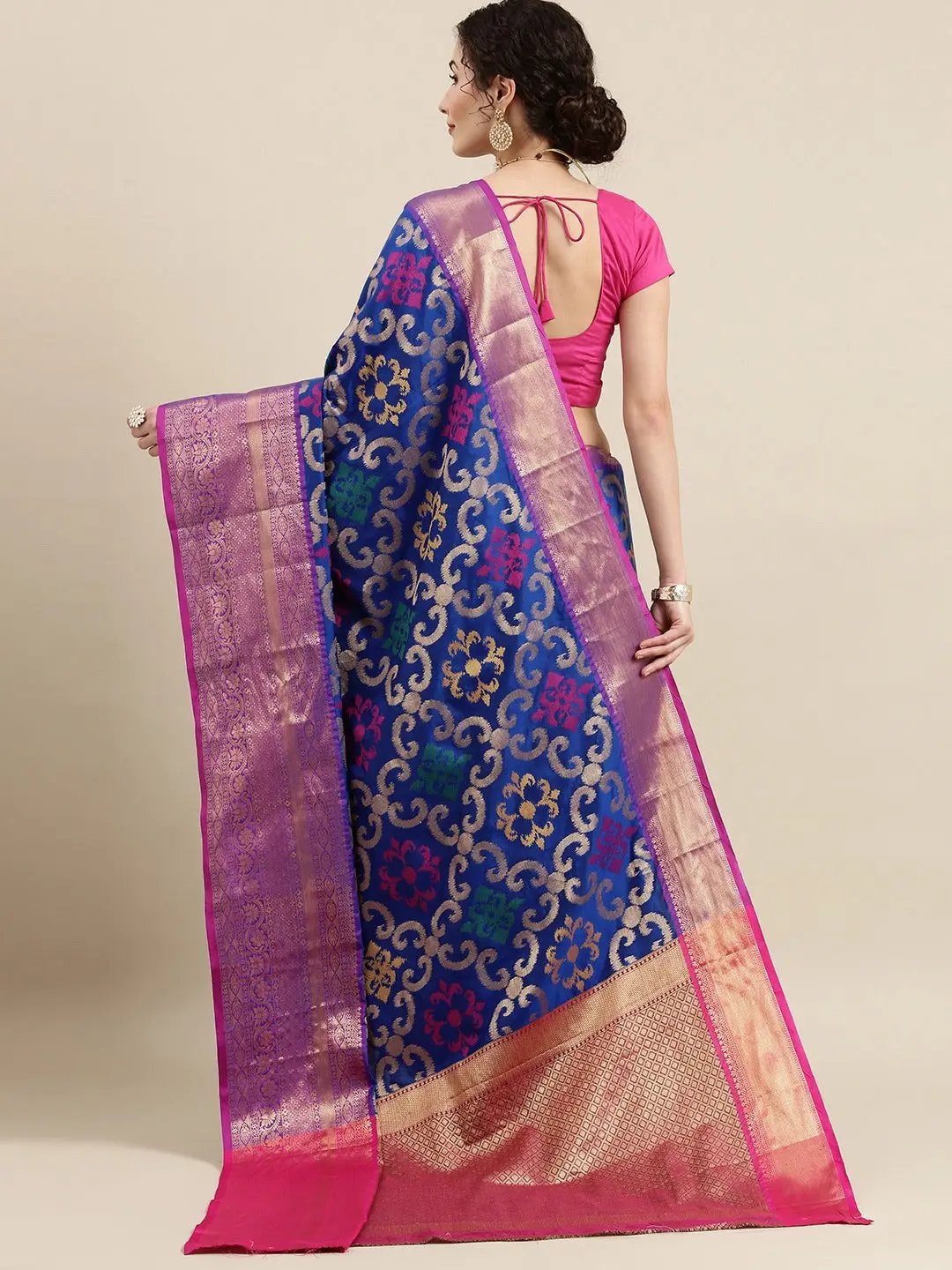 Exclusive Blue Colour Dharmavaram Soft Silk Festive Wear Saree by My Store