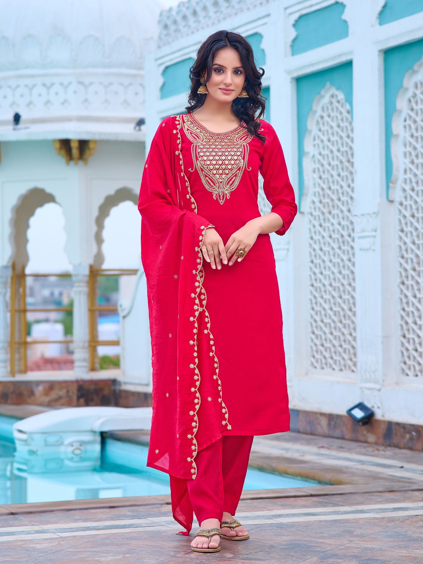 Trending Women Wear Kurta Set Zari And Sequence Work