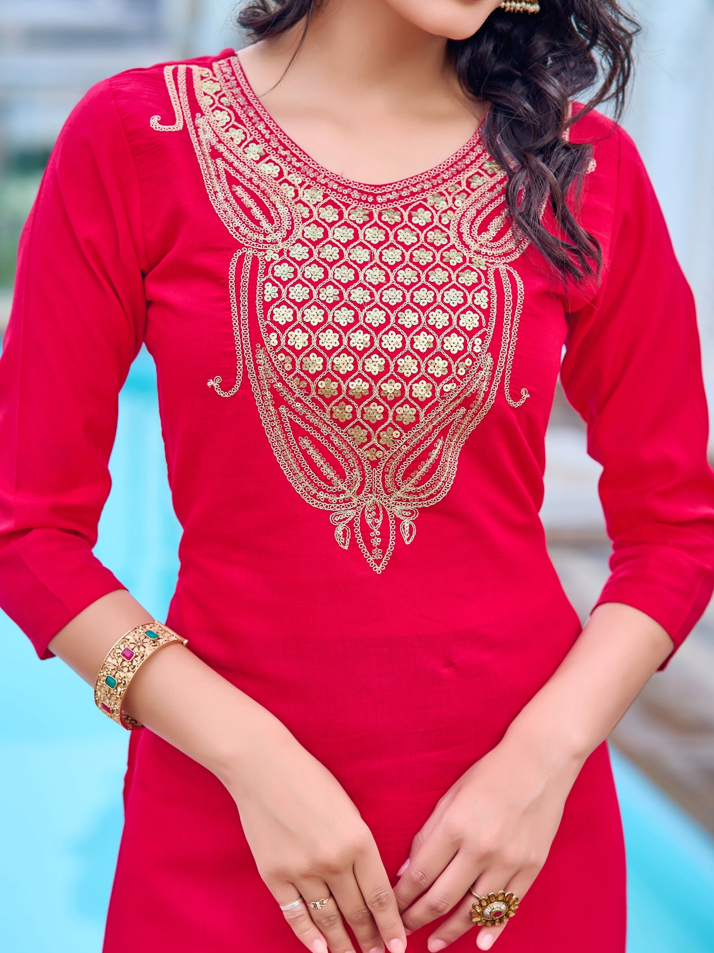 Trending Women Wear Kurta Set Zari And Sequence Work