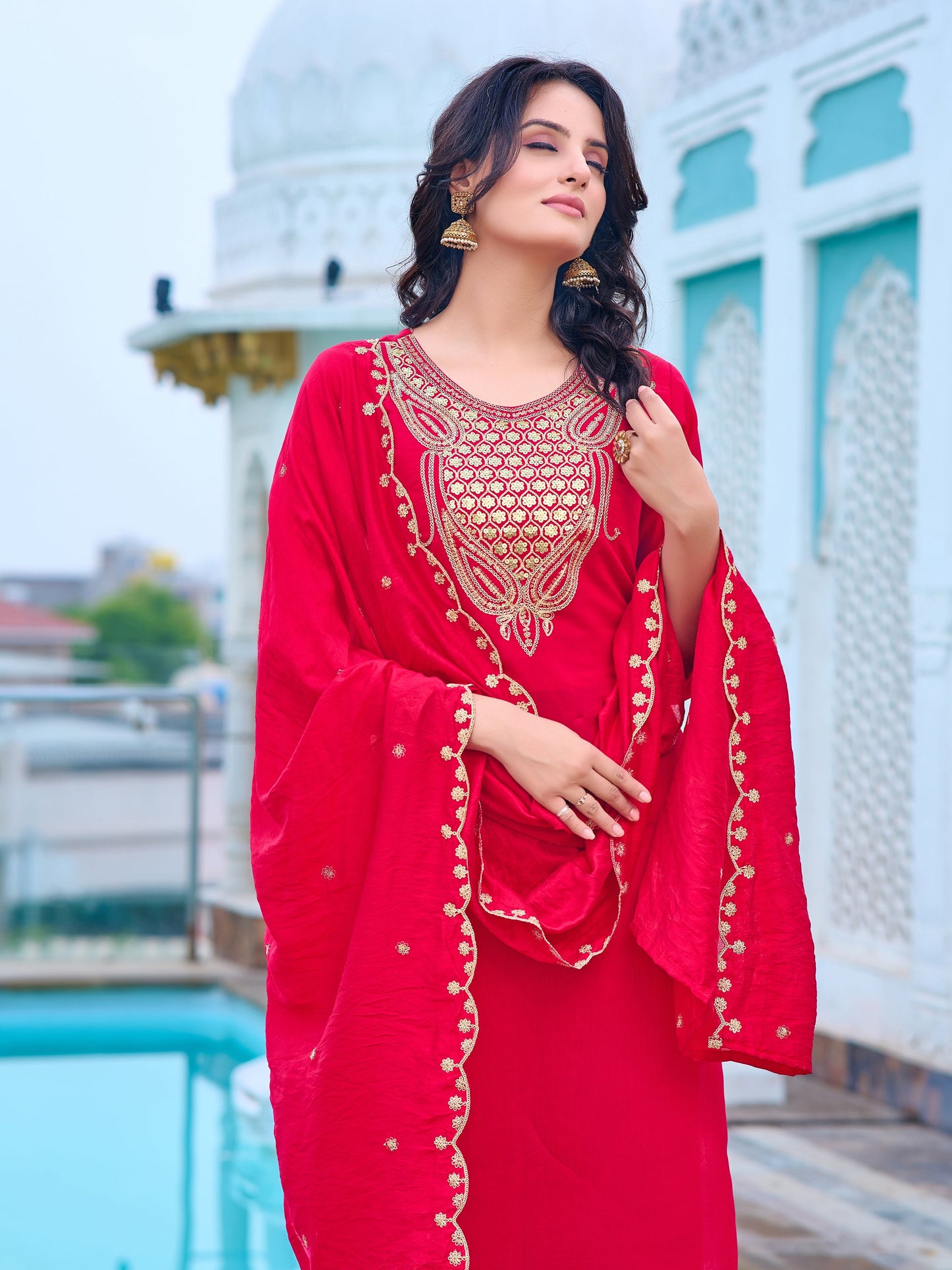 Trending Women Wear Kurta Set Zari And Sequence Work