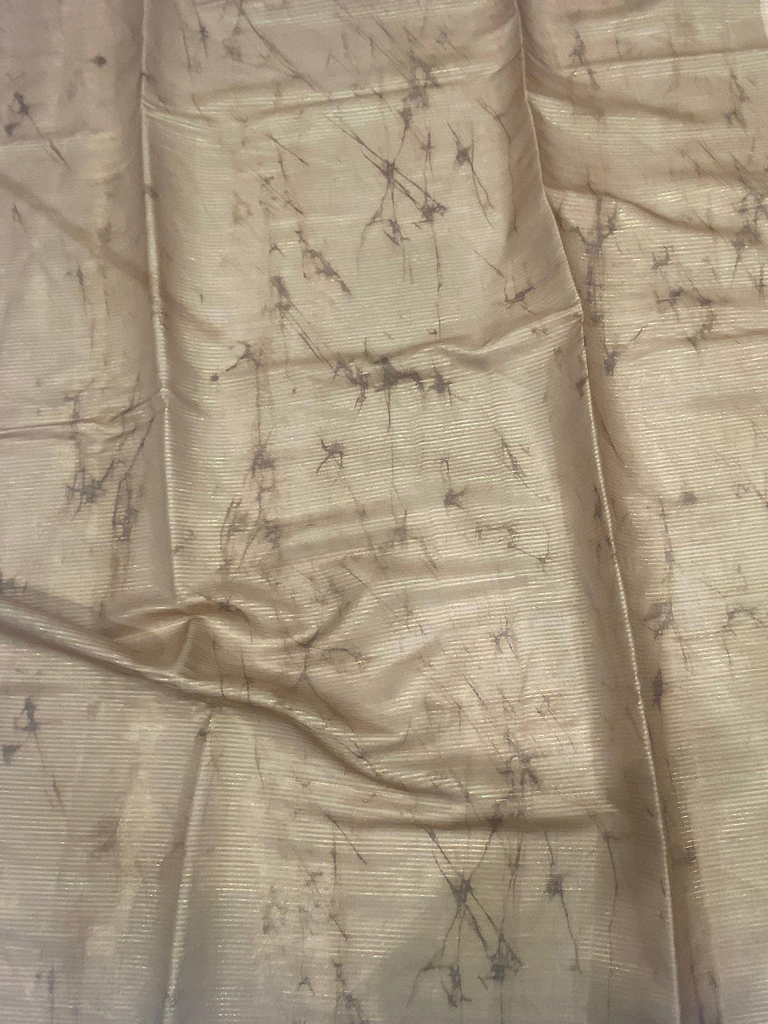 Light Yellow Tussar Zari Floral Saree by My Store