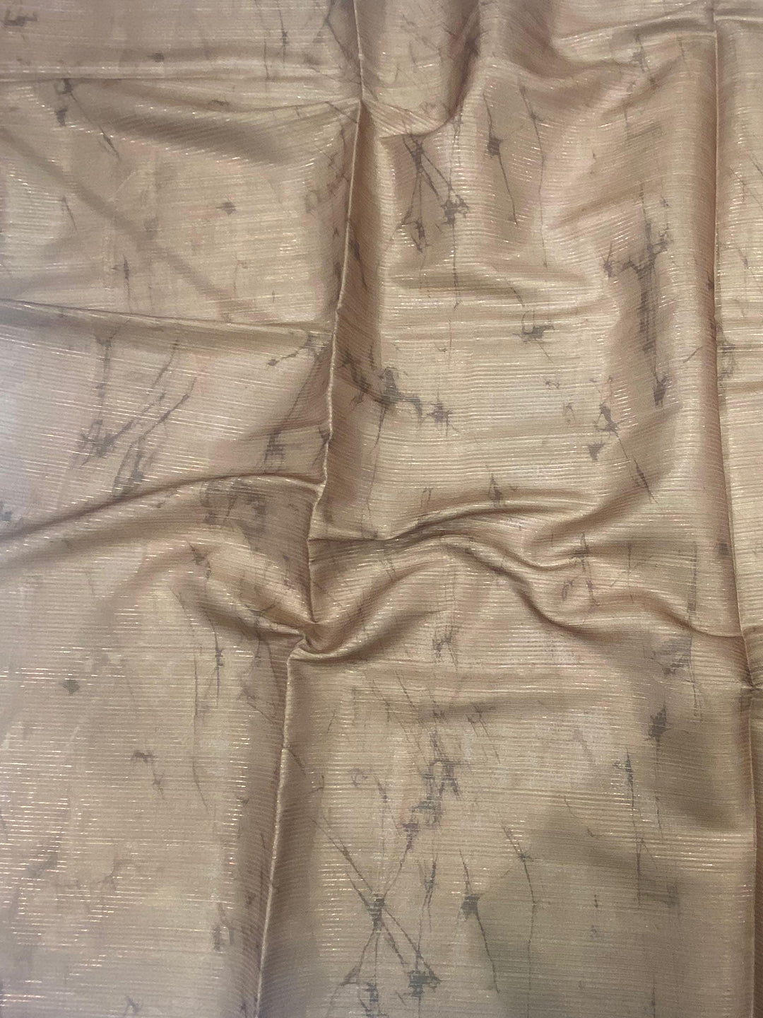 Petals Peach Tussar Zari Floral Saree by My Store