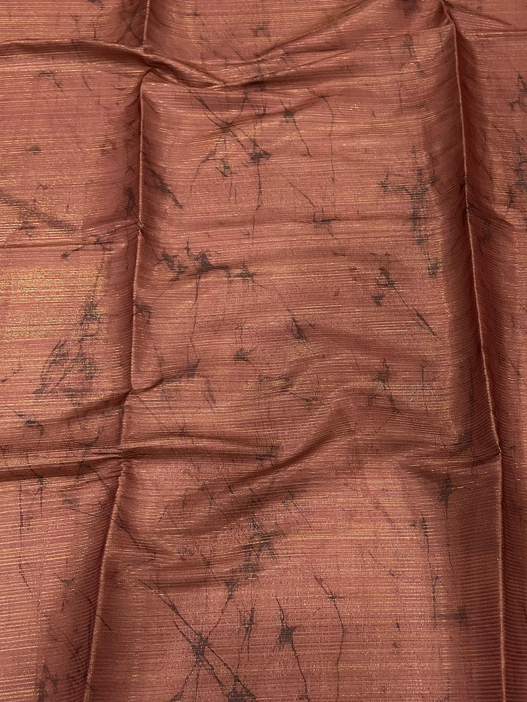 Flame Red Semi Zari Tussar Botanical Saree by My Store